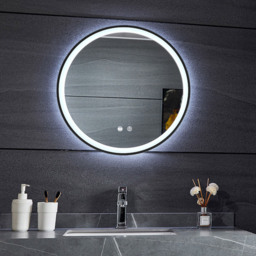 Living and Home White Framed Round LED Mirror - Size: 90 x 90cm - Wilko - thumbnail 7