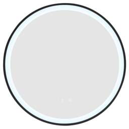 Living and Home White Framed Round LED Mirror - Size: 90 x 90cm - Wilko - thumbnail 1