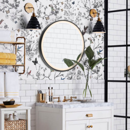 Living and Home White Framed Round LED Mirror - Size: 90 x 90cm - Wilko - thumbnail 5