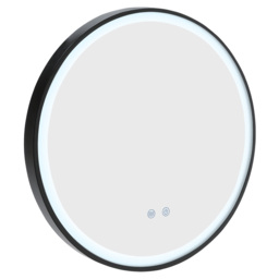 Living and Home White Framed Round LED Mirror - Size: 90 x 90cm - Wilko - thumbnail 4