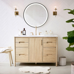 Living and Home White Framed Round LED Mirror - Size: 90 x 90cm - Wilko - thumbnail 6