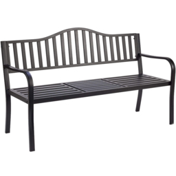 Home Source Valletta 3 Seater Black Garden Bench Loveseat - Size: 85 x 150 x 60cm - Wilko - thumbnail 3