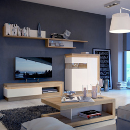 Florence Lyon Riviera Oak and White Coffee Table - Size: 68.1 x 105.6 x 37.2cm - Multi - Furniture to Go - Wilko - thumbnail 5