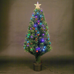 Shatchi Multicolour Pre-Lit 8 Mode Fibre Optic Artificial Christmas Tree 2ft - Green - Wilko - thumbnail 4