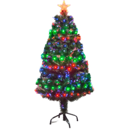 Shatchi Multicolour Pre-Lit 8 Mode Fibre Optic Artificial Christmas Tree 2ft - Green - Wilko