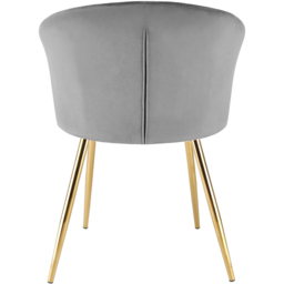 Ella Dining Accent Chair Velvet Upholstery - Grey (Gold Legs) - Size: 75 x 56 x 60cm - Genesis - Wilko - thumbnail 7