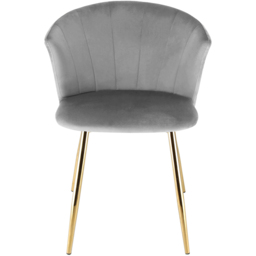 Ella Dining Accent Chair Velvet Upholstery - Grey (Gold Legs) - Size: 75 x 56 x 60cm - Genesis - Wilko - thumbnail 4