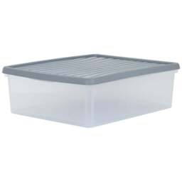 Wham 23.5L Clear Stackable Plastic Storage Box with Lid 6 Pack - Wilko - thumbnail 4