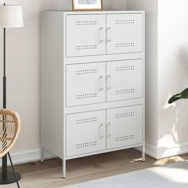 vidaXL 2 Door White Steel Highboard - Size: 0 x 0 x 0cm - Wilko - image 1