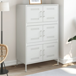 vidaXL 2 Door White Steel Highboard - Size: 0 x 0 x 0cm - Wilko