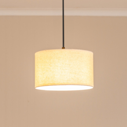 ValueLights Eva Natural Linen Small Drum Lamp Shade with White Trim - Cream - Wilko - thumbnail 3