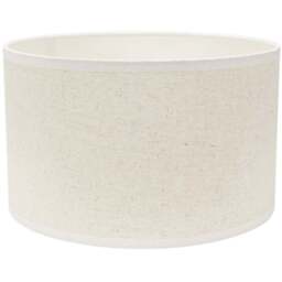 ValueLights Eva Natural Linen Small Drum Lamp Shade with White Trim - Cream - Wilko