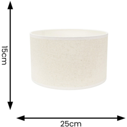 ValueLights Eva Natural Linen Small Drum Lamp Shade with White Trim - Cream - Wilko - thumbnail 5