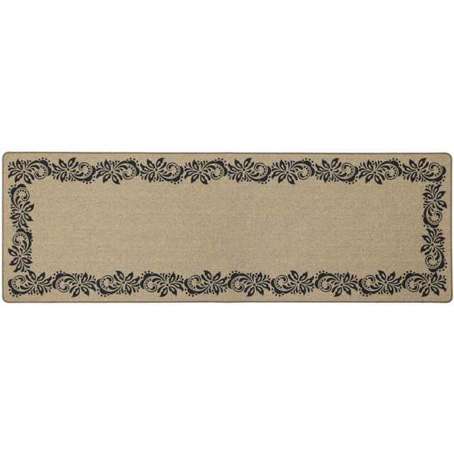JVL Elegance Scroll Border Rubber Backed Door Runner 50 x 150cm - Size: 150 x 50 x 0.5cm - Black - Wilko - image 1