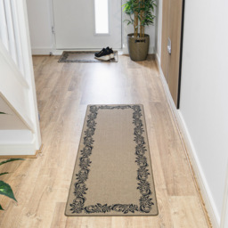 JVL Elegance Scroll Border Rubber Backed Door Runner 50 x 150cm - Size: 150 x 50 x 0.5cm - Black - Wilko - thumbnail 3