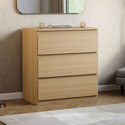 Vida Designs Denver 3 Drawer Pine Chest of Drawers - Brown - Wilko - thumbnail 4