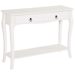 Portland 2 Drawer Ivory White Console Table - Size: 100 x 33 x 76cm - Wilko - thumbnail 3