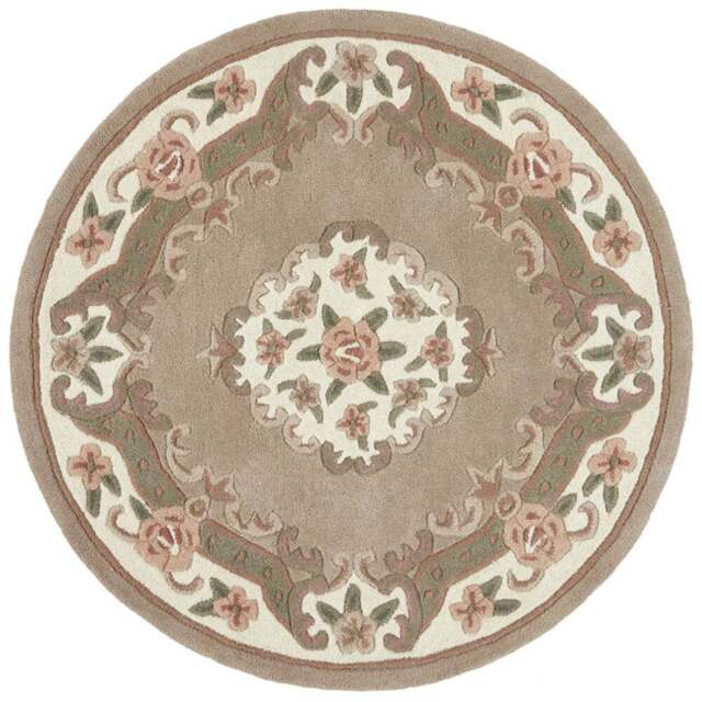Origins Shensi Beige Wool Round Rug 120cm - Size: 120 x 120cm - Cream - Origins Rugs - Wilko - image 1