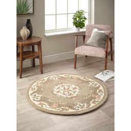 Origins Shensi Beige Wool Round Rug 120cm - Size: 120 x 120cm - Cream - Origins Rugs - Wilko - thumbnail 3