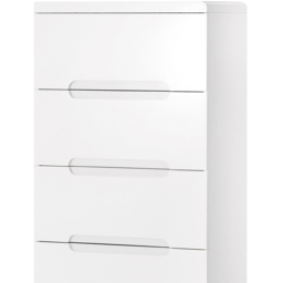 Julian Bowen Manhattan 5 Drawer White Narrow Chest of Drawers - Wilko - thumbnail 4