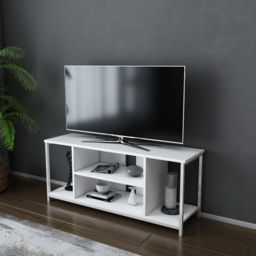 Decorotika Rinaldo 4 Open Shelf White Wide TV Unit - Size: 51 x 120 x 35cm - Wilko - thumbnail 6