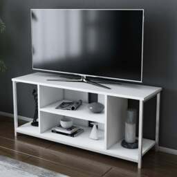 Decorotika Rinaldo 4 Open Shelf White Wide TV Unit - Size: 51 x 120 x 35cm - Wilko - thumbnail 1
