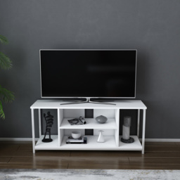 Decorotika Rinaldo 4 Open Shelf White Wide TV Unit - Size: 51 x 120 x 35cm - Wilko - thumbnail 5