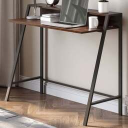 Portland Industrial Office Desk Brown - Size: 100 x 45 x 85cm - Wilko
