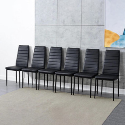 Portland Kosy Koala 6 Seater Dining Set Grey and Black - Wilko - thumbnail 3