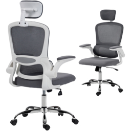 Portland Charcoal Grey Mesh High Back Swivel Office Desk Chair with Lumbar Support - Size: 117 x 60 x 64cm - Wilko - thumbnail 3