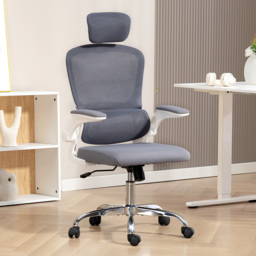 Portland Charcoal Grey Mesh High Back Swivel Office Desk Chair with Lumbar Support - Size: 117 x 60 x 64cm - Wilko - thumbnail 1
