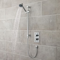 nuie Chrome Round Shower Slide Rail Kit 660mm - Size: 66 x 2.5 x 8.1cm - Silver - Wilko - thumbnail 3