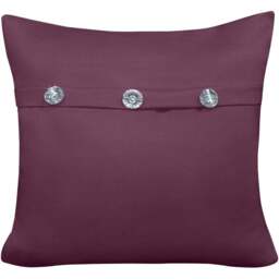 Velosso Mock Flap Diamante Plum Filled Cushion 43 x 43cm - Purple - Wilko
