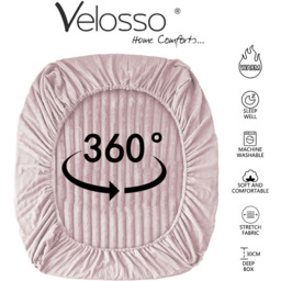 Velosso Single Blush Jumbo Cord Fitted Bed Sheet - Wilko - thumbnail 5