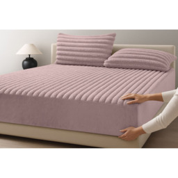 Velosso Single Blush Jumbo Cord Fitted Bed Sheet - Wilko - thumbnail 3