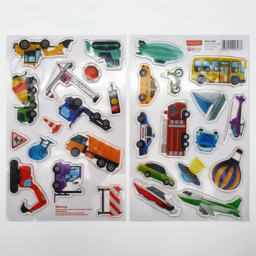 Walplus Construction and City Transport Double Sided Reusable Gel Window Sticker 28 Piece - Size: 0.3 x 30 x 55cm - Red - Wilko - thumbnail 3