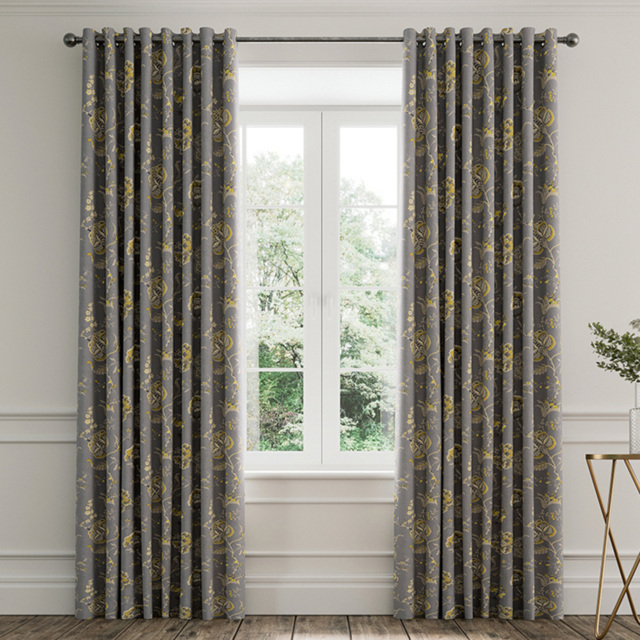 V&A Palampore Trail Grey Lined Blackout Pencil Pleat Curtains 229 x 183cm - Size: W 228 x D 183cm - Wilko - image 1