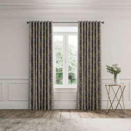 V&A Palampore Trail Grey Lined Blackout Pencil Pleat Curtains 229 x 183cm - Size: W 228 x D 183cm - Wilko - thumbnail 5