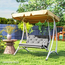Outsunny 2 Seater Light Grey Garden Bench Cushion with Ties 49 x 100cm - Size: 8 x 98 x 100cm - Wilko - thumbnail 3