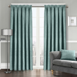 Velosso Westwood Duck Egg Tape Top Curtains 117 x 183cm - Size: W 117 x D 183cm - Blue - Wilko
