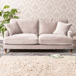 Mackenzie 2 Seater Silver Plush Velvet Sofa - Artemis Home - Wilko