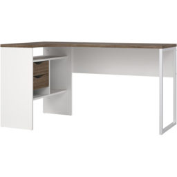 Florence Function Plus 2 Drawer Corner Desk White and Truffle Oak - Size: 81 x 145 x 76cm - Brown - Furniture to Go - Wilko - thumbnail 3