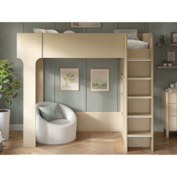 Flair Leo Scandi Light Oak High Sleeper Bed with Storage with Desk and Storage - Size: 178.1 x 118.5 x 211.5cm - White - Wilko - thumbnail 5