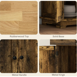 HOMCOM 3 Door 3 Drawer Brown Sideboard Storage Cabinet - Size: 18.5 x 49.5 x 117.5cm - Wilko - thumbnail 7