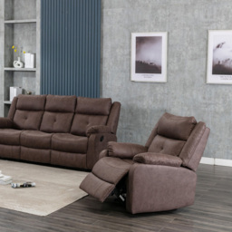 Brooklyn Casey Manual Recliner Chair - Size: Single - Brown - Wilko - thumbnail 4