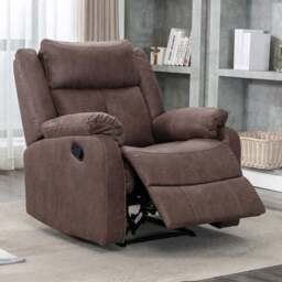 Brooklyn Casey Manual Recliner Chair - Size: Single - Brown - Wilko - thumbnail 1