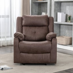 Brooklyn Casey Manual Recliner Chair - Size: Single - Brown - Wilko - thumbnail 3