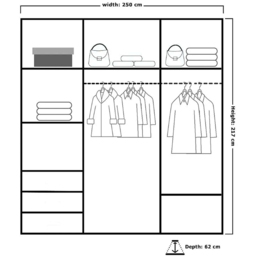 Sliding Wardrobes 4U Pesto 3 Door Green Sliding Wardrobe 250cm - Wilko - thumbnail 6