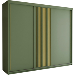 Sliding Wardrobes 4U Pesto 3 Door Green Sliding Wardrobe 250cm - Wilko - thumbnail 3