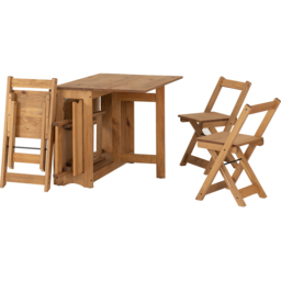Seconique Santos 4 Seater Butterfly Foldable Dining Set Natural Wax - Wilko - thumbnail 5